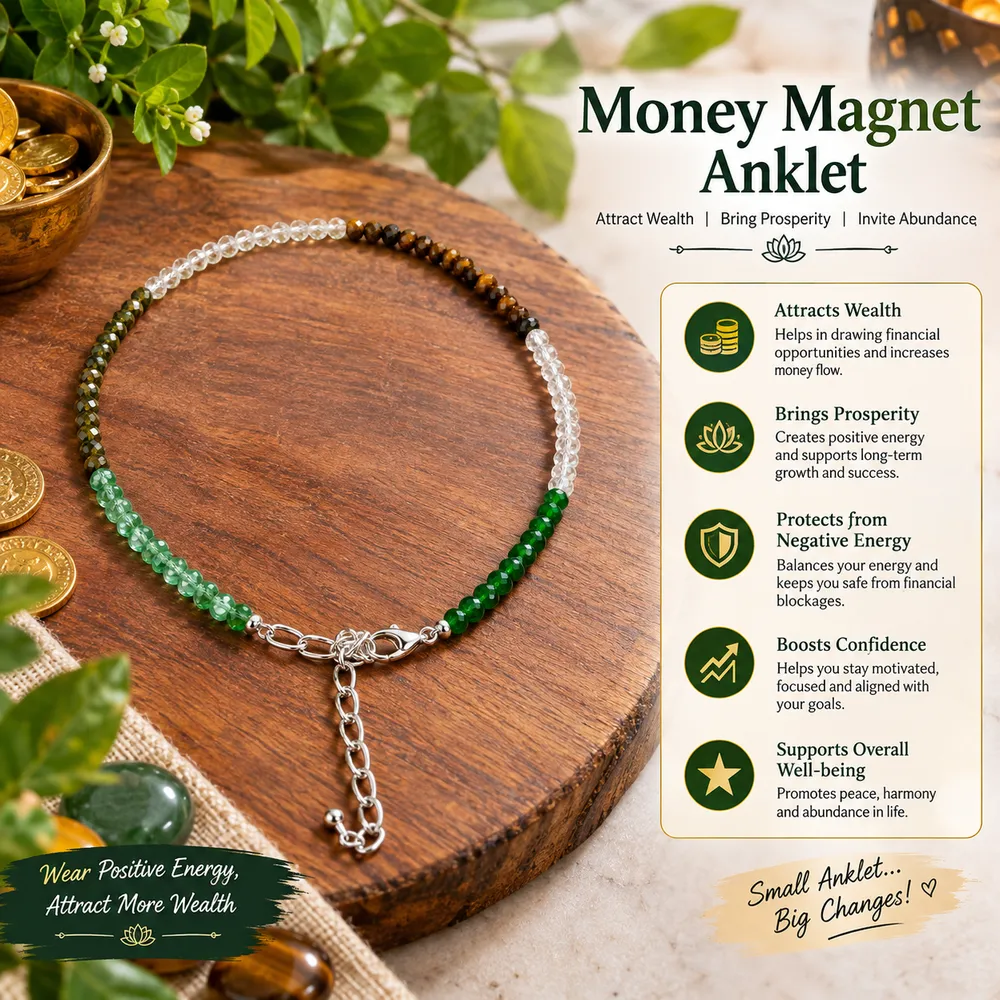Dhanyog precious stone Anklet For women with lab certificate — view 3