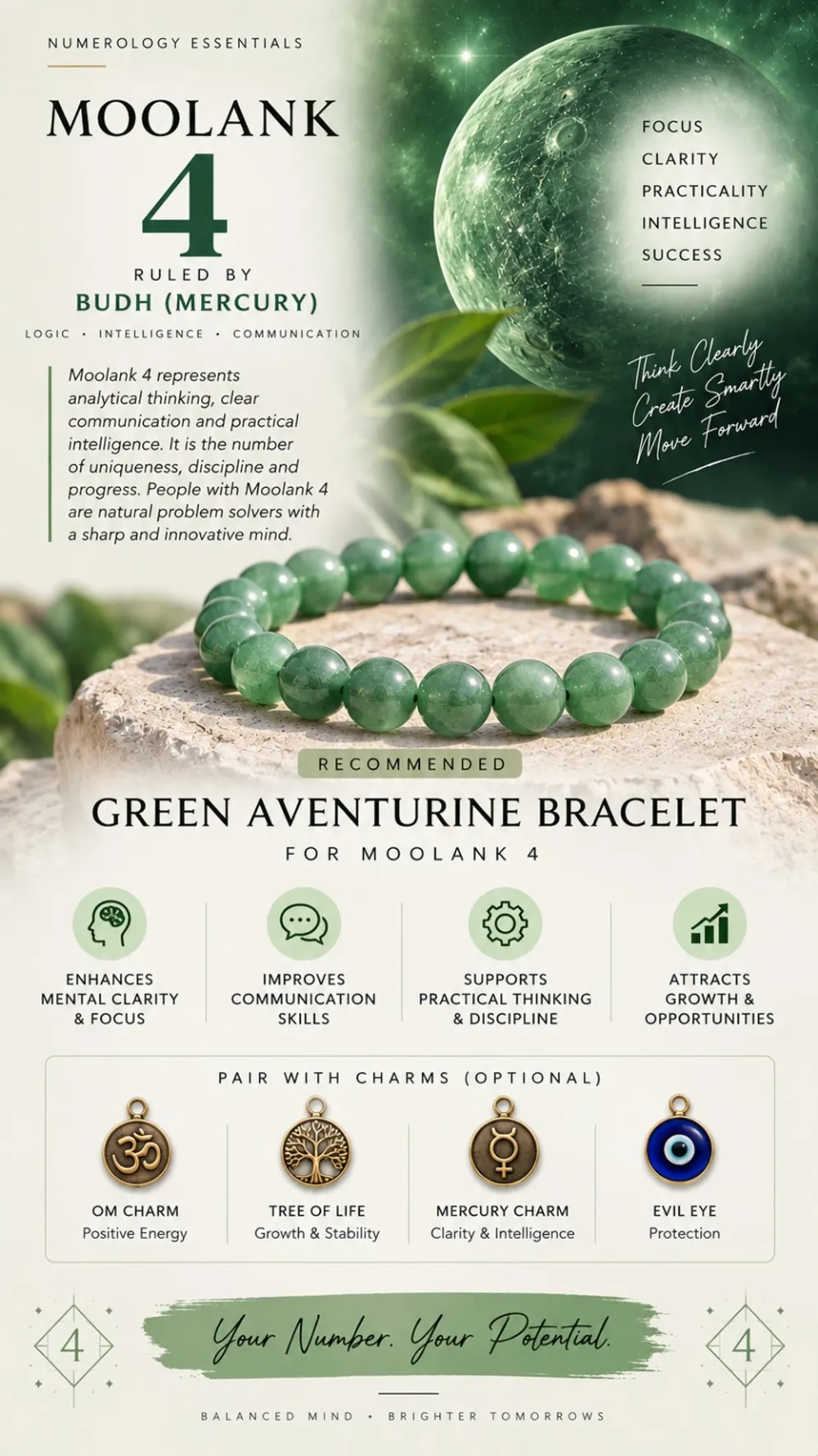 Green Aventurine Gemstone Beaded Bracelet For Unisex
