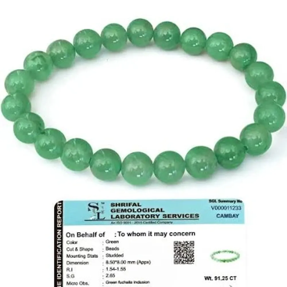 Green Aventurine Gemstone Beaded Bracelet For Unisex — view 3