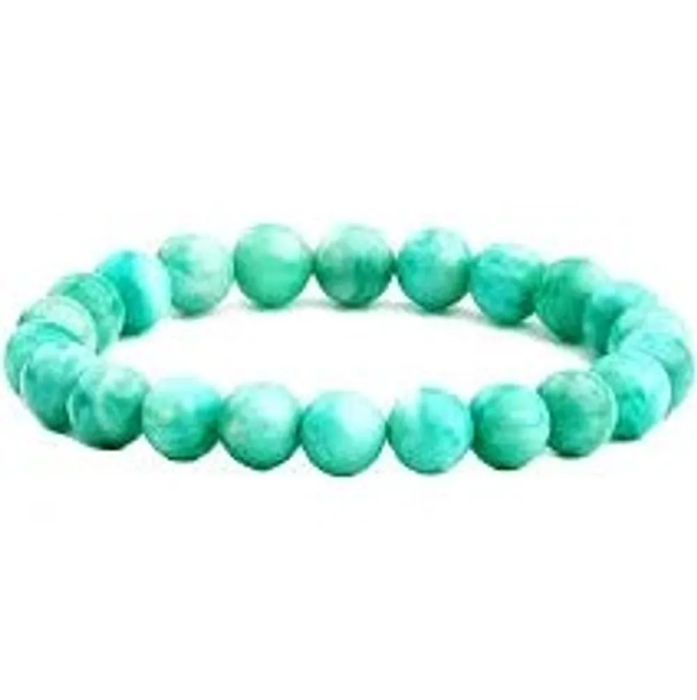 Natural Amazonite Gemstone Beaded Bracelet For Unisex with Lab Certificate — view 3