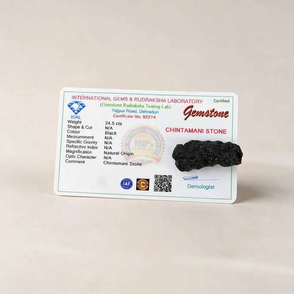 Natural Astro Sadhguru Chintamani Tektite Stone with Lab certificate — view 2