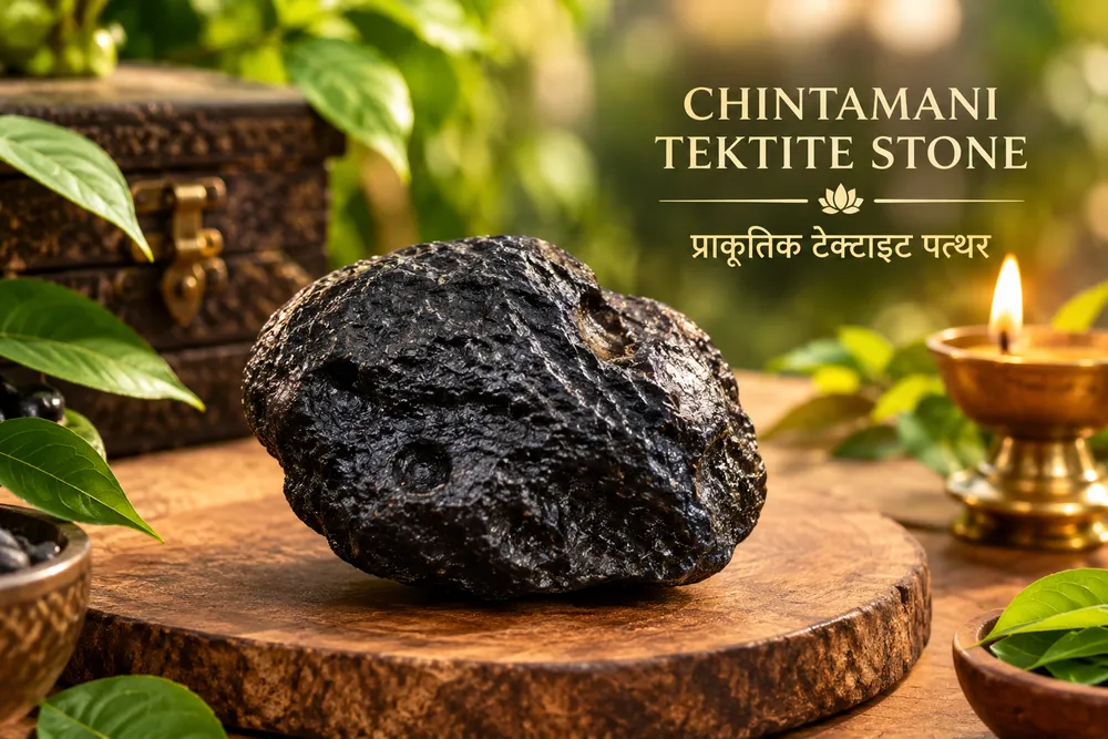 Natural Astro Sadhguru Chintamani Tektite Stone with Lab certificate — view 3
