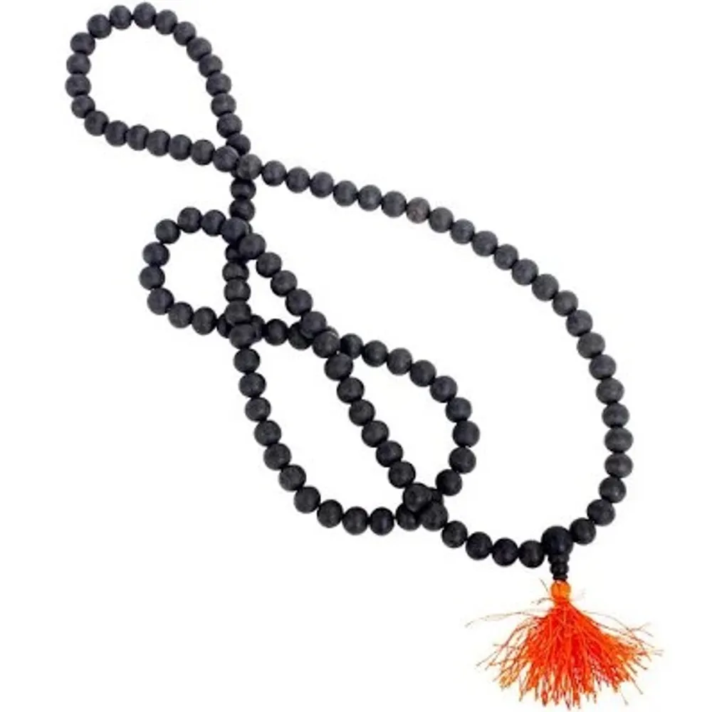 Natural Black Karungali Ebony Wood Beaded Japa Mala नॅचुरल करुंगली (एबोनी वुड) माला 108+1 For Unisex Lab Certified — view 2