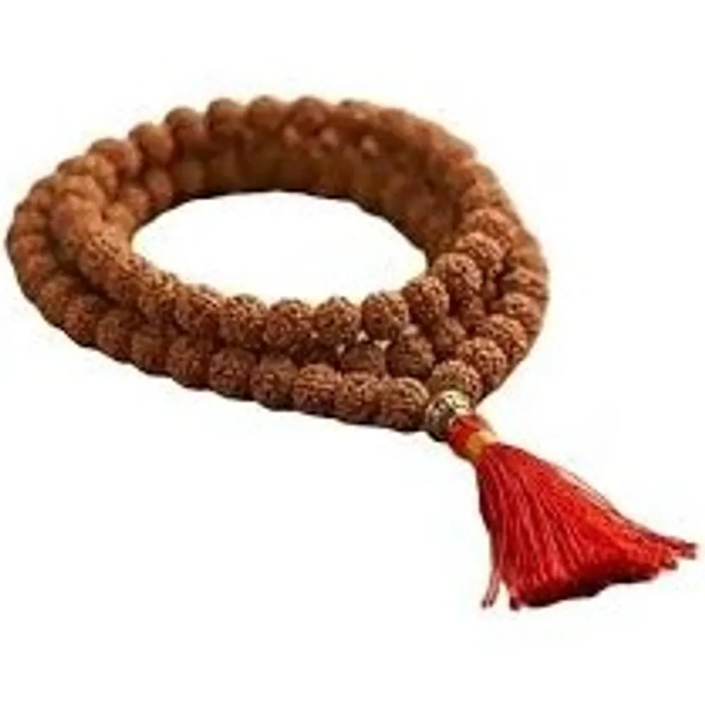 Natural Rudraksha Beaded Mala With Tassel For Unisex — view 2