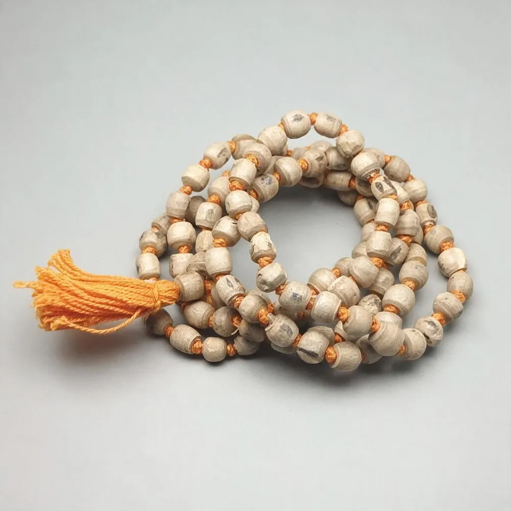 Natural Tulsi Wood Beads Prayer Mala For Men And Women